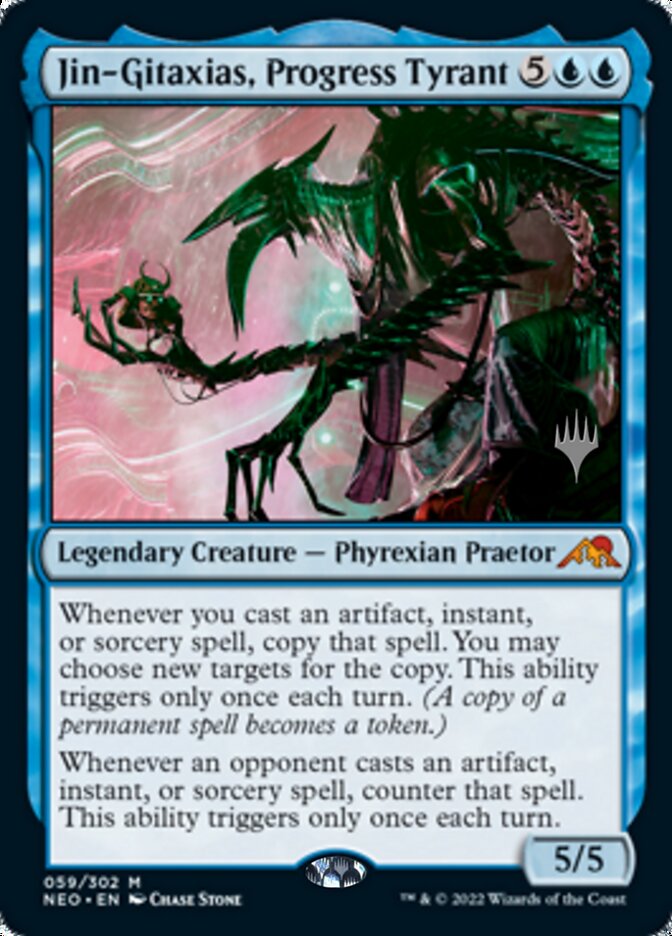 Jin-Gitaxias, Progress Tyrant (Promo Pack) [Kamigawa: Neon Dynasty Promos] | Gamers Paradise