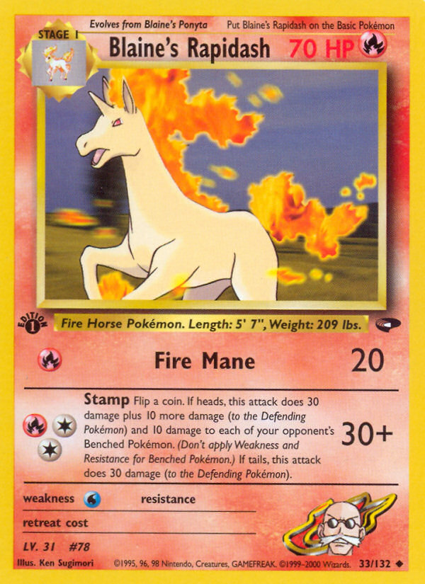 Blaine's Rapidash (33/132) [Gym Challenge 1st Edition] | Gamers Paradise