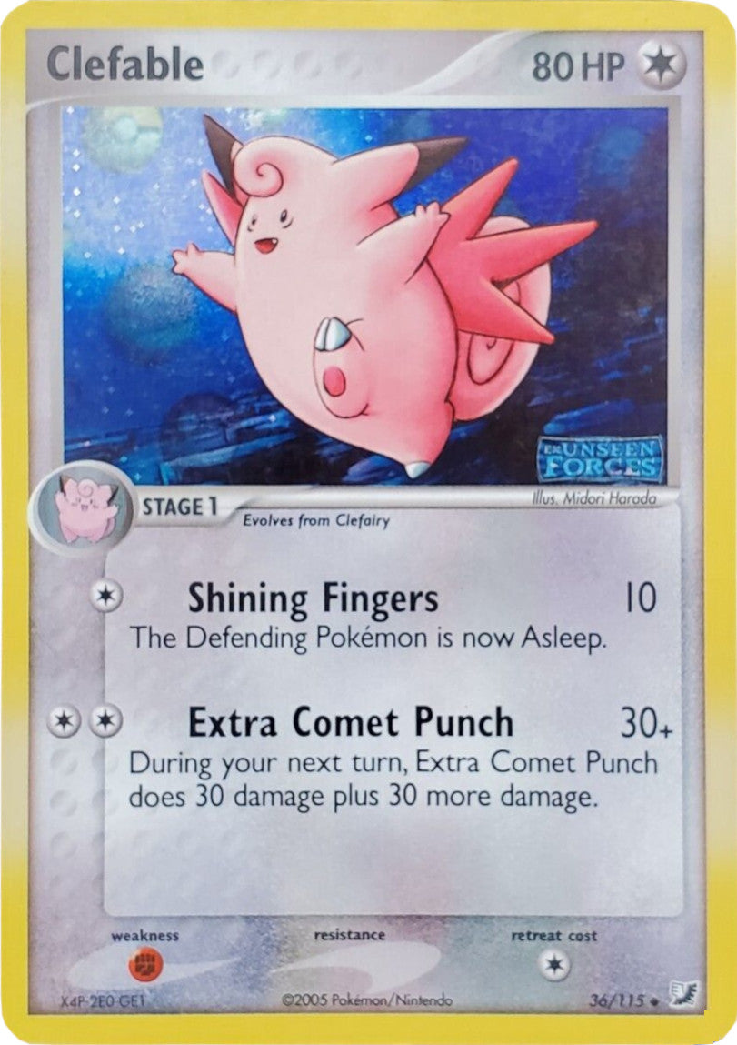 Clefable (36/115) (Stamped) [EX: Unseen Forces] | Gamers Paradise
