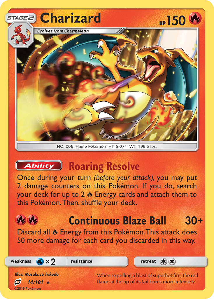 Charizard (14/181) (Cosmos Holo) [Sun & Moon: Team Up] | Gamers Paradise