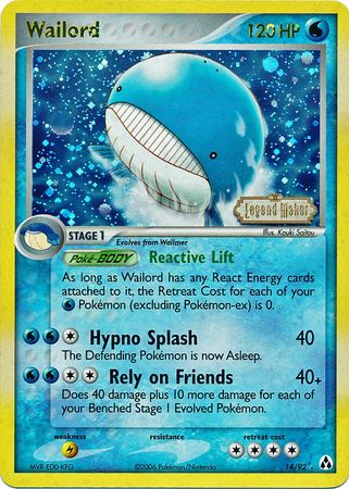 Wailord (14/92) (Stamped) [EX: Legend Maker] | Gamers Paradise