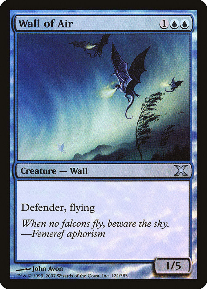 Wall of Air (Premium Foil) [Tenth Edition] | Gamers Paradise