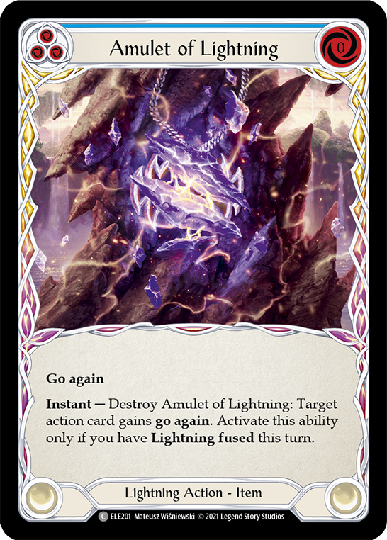 Amulet of Lightning [ELE201] (Tales of Aria)  1st Edition Rainbow Foil | Gamers Paradise
