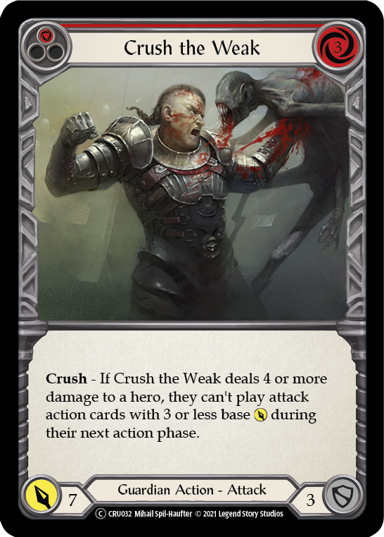 Crush the Weak (Red) [U-CRU032-RF] Unlimited Rainbow Foil | Gamers Paradise