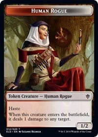 Human Rogue // Food (15) Double-Sided Token [Throne of Eldraine Tokens] | Gamers Paradise
