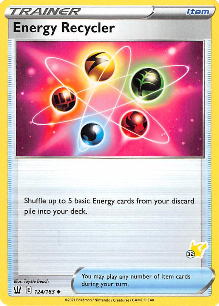 Energy Recycler (124/163) (Pikachu Stamp #32) [Battle Academy 2022] | Gamers Paradise