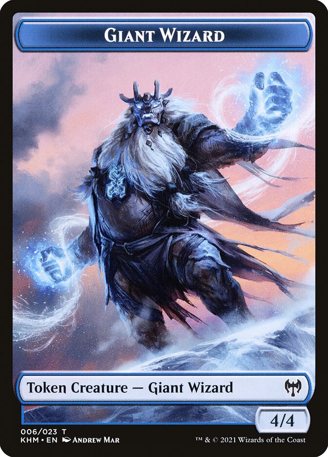 Human Warrior // Giant Wizard Double-Sided Token [Kaldheim Tokens] | Gamers Paradise