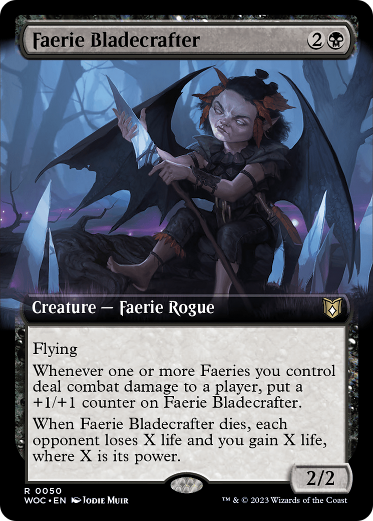 Faerie Bladecrafter (Extended Art) [Wilds of Eldraine Commander] | Gamers Paradise