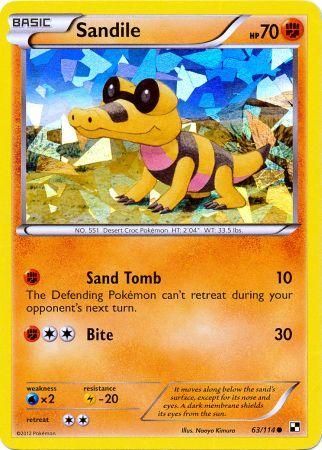 Sandile (63/114) (Cracked Ice Holo) [Black & White: Base Set] | Gamers Paradise