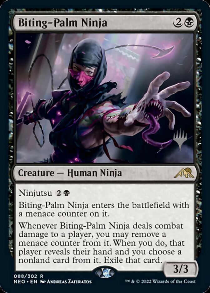 Biting-Palm Ninja (Promo Pack) [Kamigawa: Neon Dynasty Promos] | Gamers Paradise