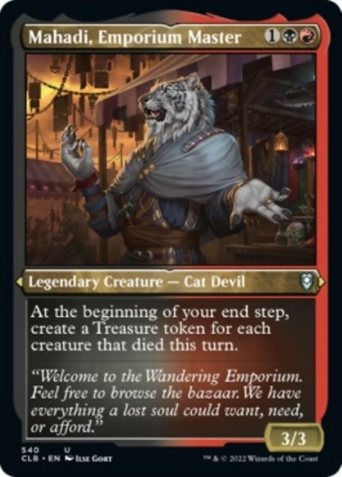 Mahadi, Emporium Master (Foil Etched) [Commander Legends: Battle for Baldur's Gate] | Gamers Paradise