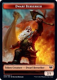 Dwarf Berserker // Icy Manalith Double-Sided Token [Kaldheim Tokens] | Gamers Paradise