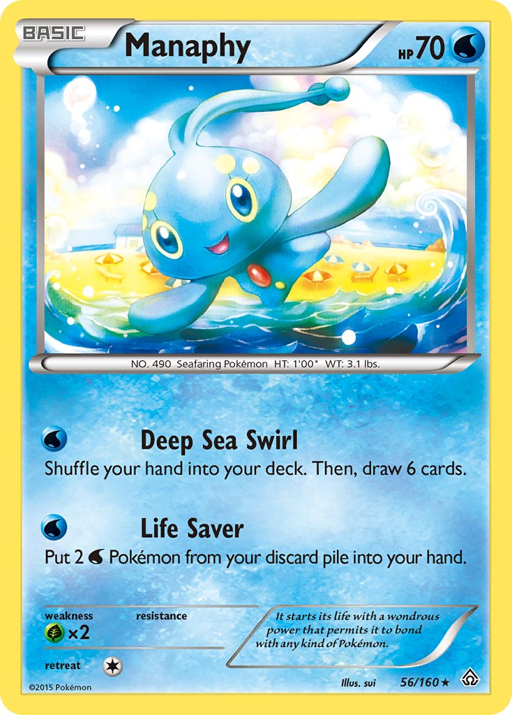 Manaphy (56/160) (Battle Arena Deck Exclusive) (Theme Deck Exclusive) [XY: Primal Clash] | Gamers Paradise