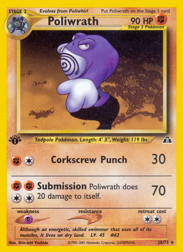 Poliwrath (28/75) [Neo Discovery 1st Edition] | Gamers Paradise