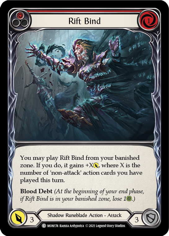 Rift Bind (Red) [MON174-RF] 1st Edition Rainbow Foil | Gamers Paradise