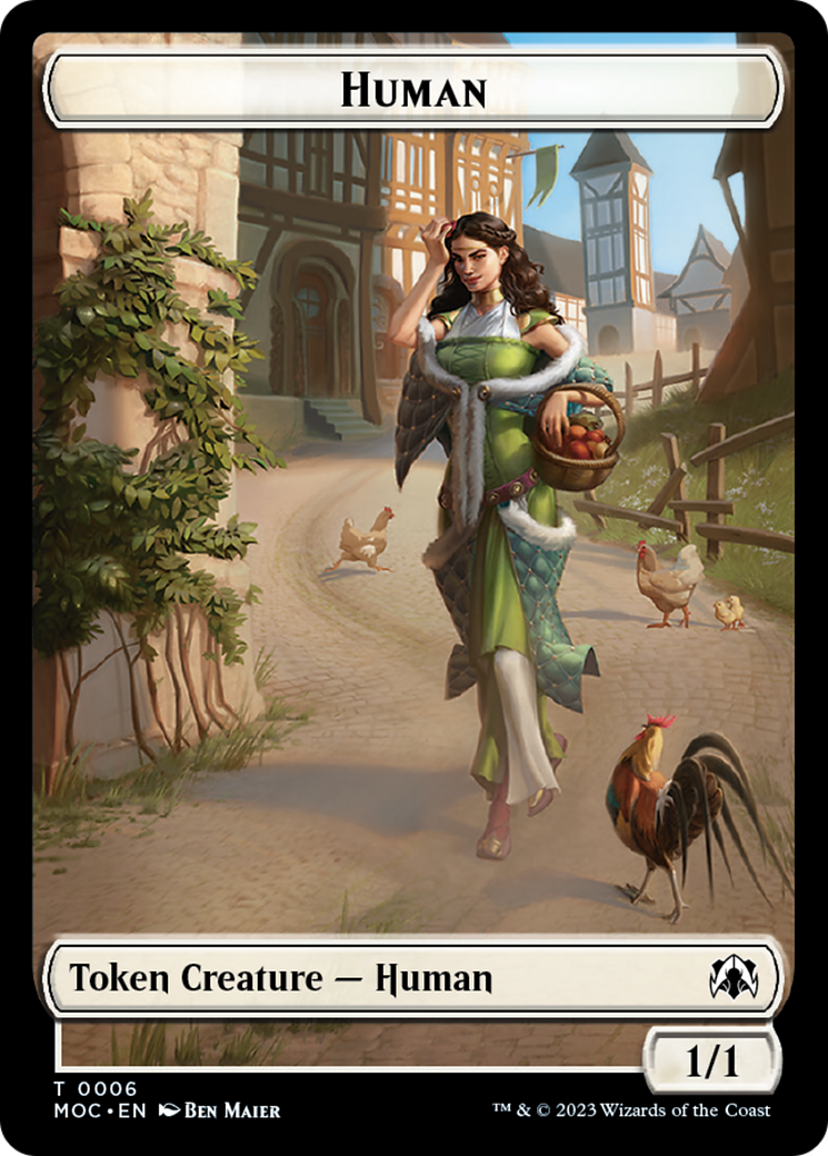 Zombie Knight // Human (6) Double-Sided Token [March of the Machine Commander Tokens] | Gamers Paradise