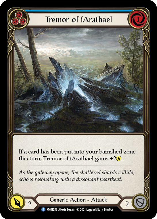 Tremor of iArathael (Blue) [MON256-RF] 1st Edition Rainbow Foil | Gamers Paradise