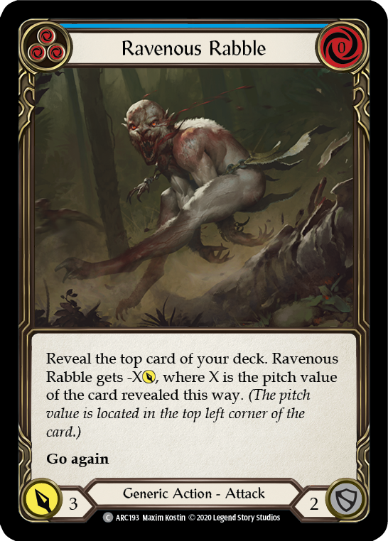 Ravenous Rabble (Blue) [U-ARC193] Unlimited Rainbow Foil | Gamers Paradise