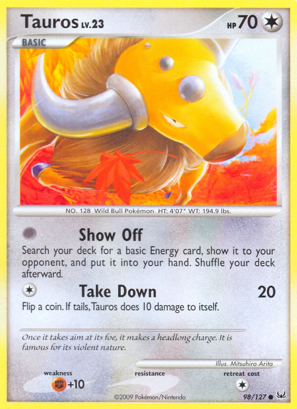 Tauros (98/127) [Platinum: Base Set] | Gamers Paradise