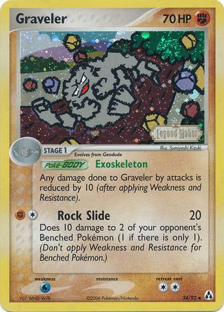 Graveler (34/92) (Stamped) [EX: Legend Maker] | Gamers Paradise