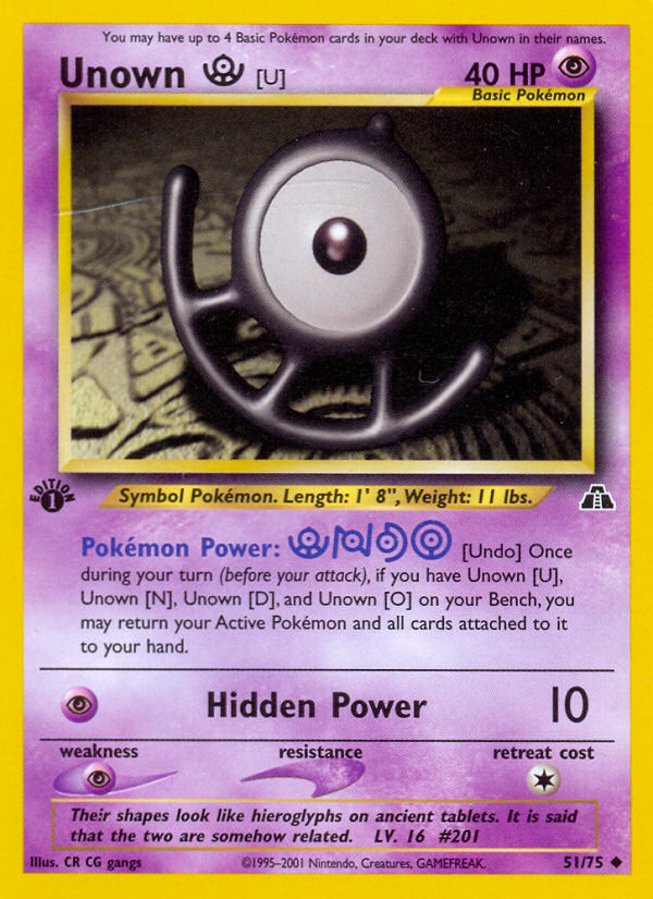 Unown [U] (51/75) [Neo Discovery 1st Edition] | Gamers Paradise