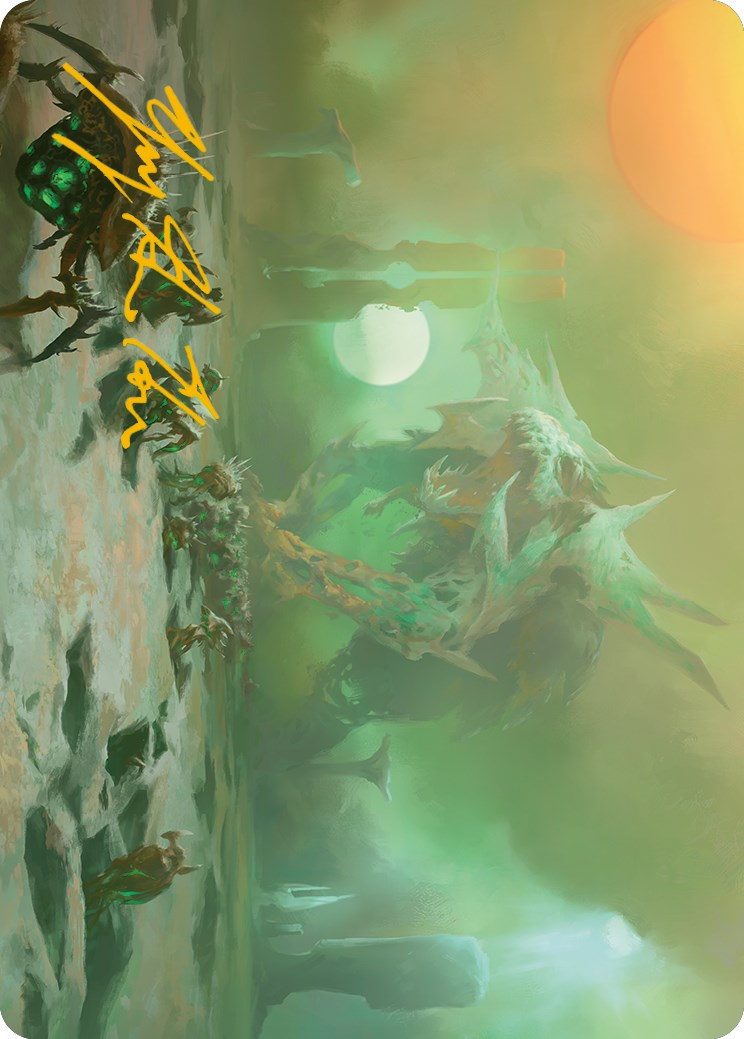 Green Sun's Twilight Art Card (Gold-Stamped Signature) [Phyrexia: All Will Be One Art Series] | Gamers Paradise