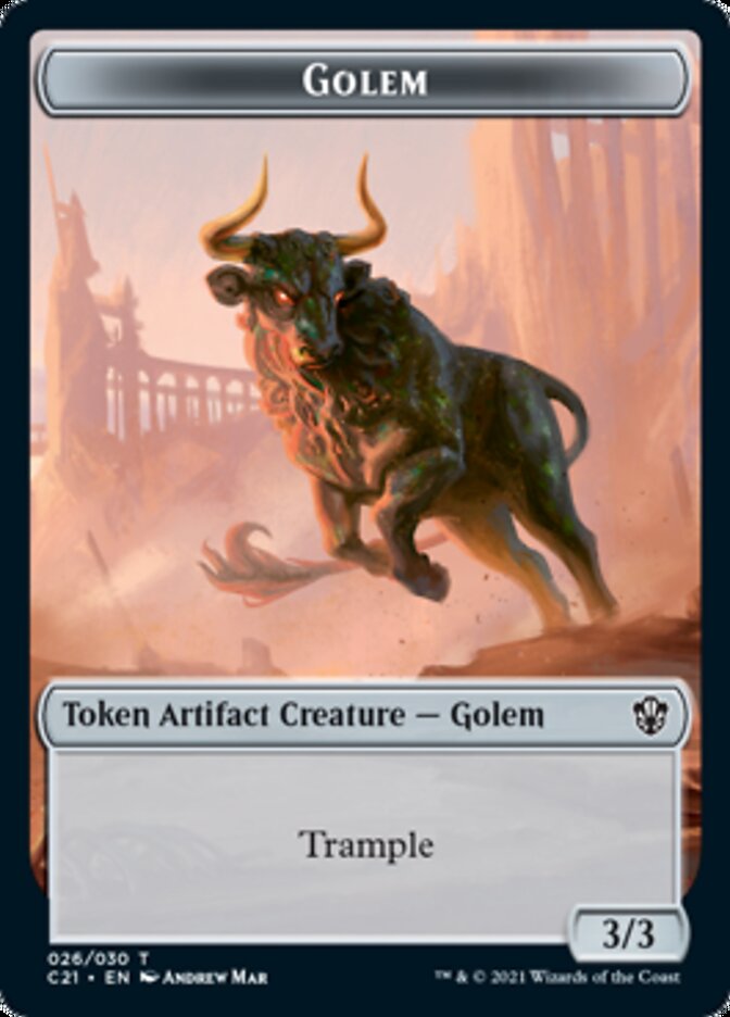 Golem (026) // Thopter Double-Sided Token [Commander 2021 Tokens] | Gamers Paradise