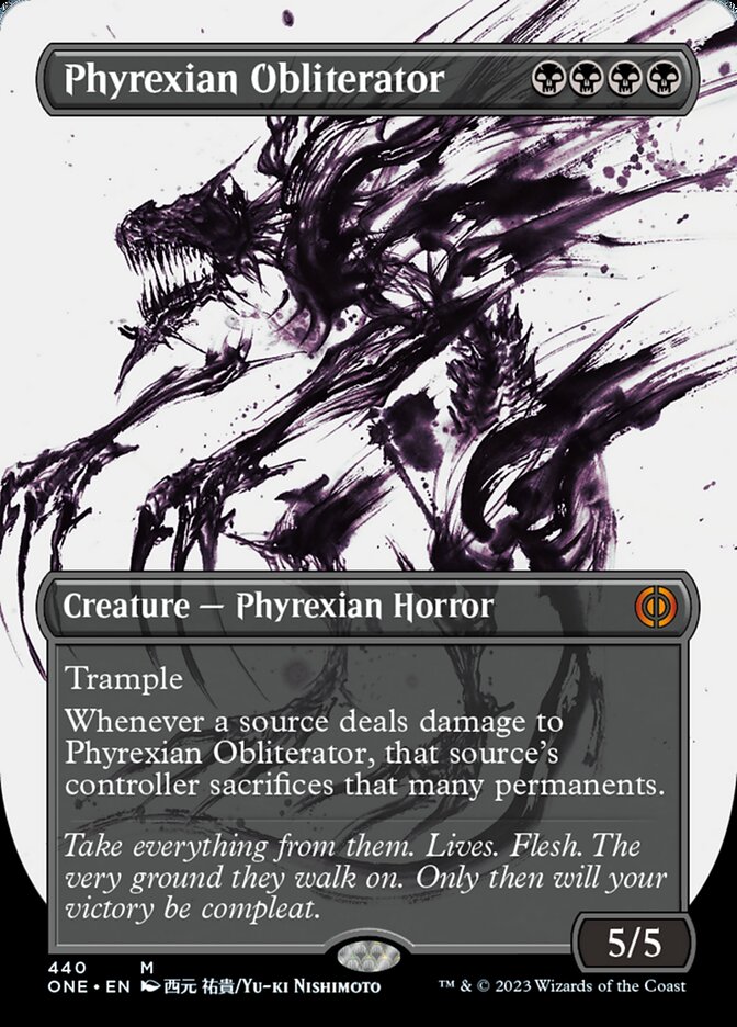 Phyrexian Obliterator (Borderless Ichor Step-and-Compleat Foil) [Phyrexia: All Will Be One] | Gamers Paradise