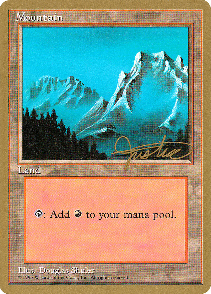 Mountain (mj374) (Mark Justice) [Pro Tour Collector Set] | Gamers Paradise