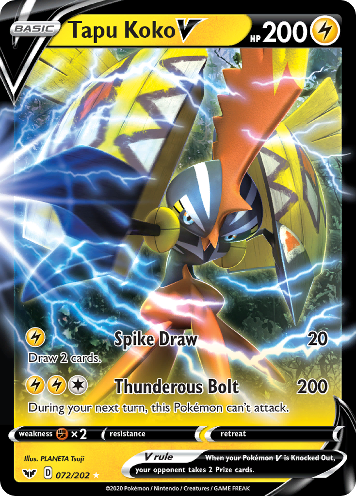 Tapu Koko V (072/202) [Sword & Shield: Base Set] | Gamers Paradise