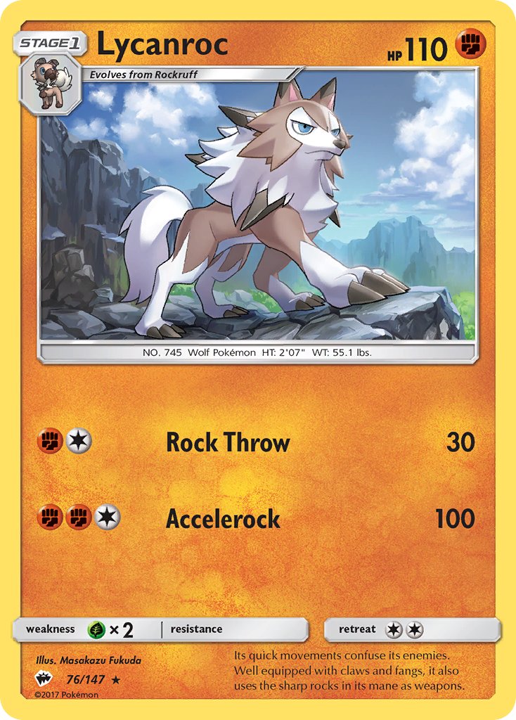 Lycanroc (76/147) (Theme Deck Exclusive) [Sun & Moon: Burning Shadows] | Gamers Paradise