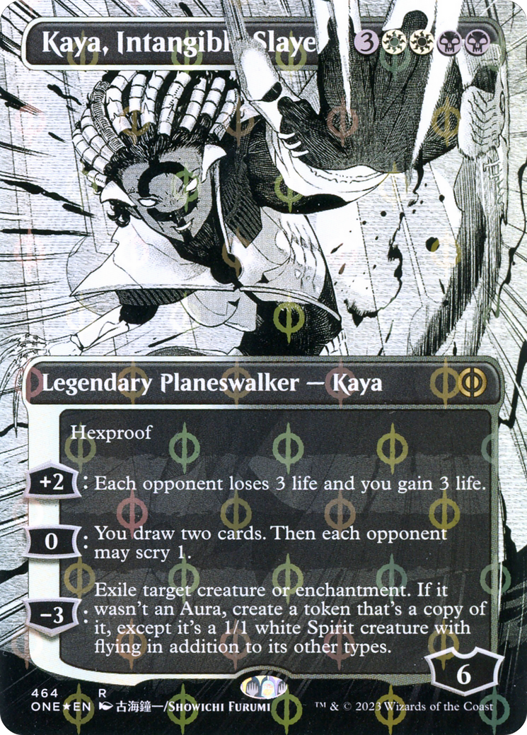 Kaya, Intangible Slayer (Borderless Manga Step-and-Compleat Foil) [Phyrexia: All Will Be One] | Gamers Paradise