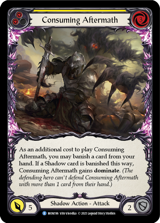Consuming Aftermath (Yellow) [MON196-RF] 1st Edition Rainbow Foil | Gamers Paradise
