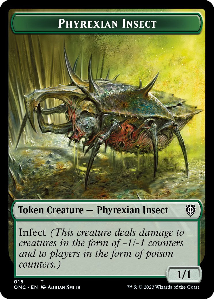 Phyrexian Mite // Phyrexian Insect Double-Sided Token [Phyrexia: All Will Be One Commander Tokens] | Gamers Paradise