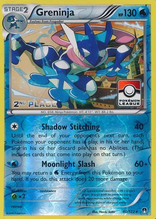 Greninja (40/122) (League Promo 2nd Place) [XY: BREAKpoint] | Gamers Paradise