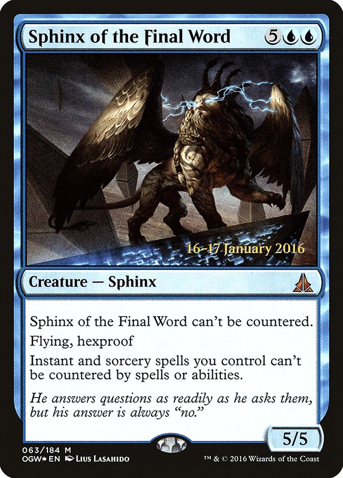 Sphinx of the Final Word [Oath of the Gatewatch Prerelease Promos] | Gamers Paradise