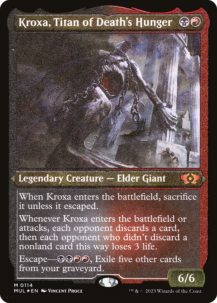 Kroxa, Titan of Death's Hunger (Foil Etched) [Multiverse Legends] | Gamers Paradise