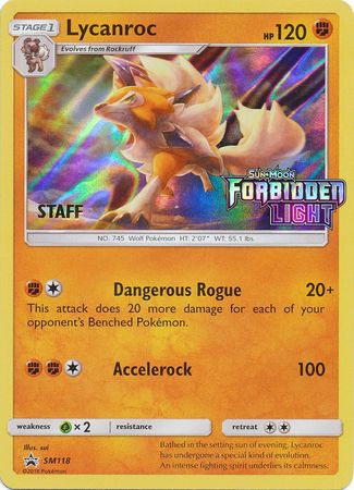 Lycanroc (SM118) (Staff Prerelease Promo) [Sun & Moon: Black Star Promos] | Gamers Paradise