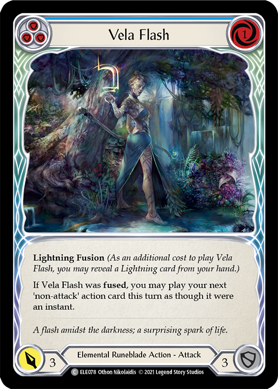 Vela Flash (Blue) [ELE078] (Tales of Aria)  1st Edition Rainbow Foil | Gamers Paradise