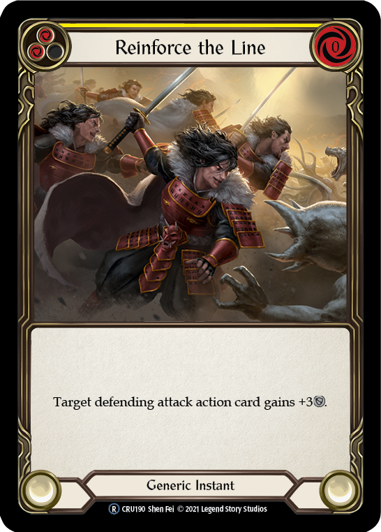 Reinforce the Line (Yellow) [U-CRU190-RF] Unlimited Rainbow Foil | Gamers Paradise