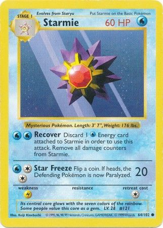 Starmie (64/102) [Base Set Shadowless Unlimited] | Gamers Paradise