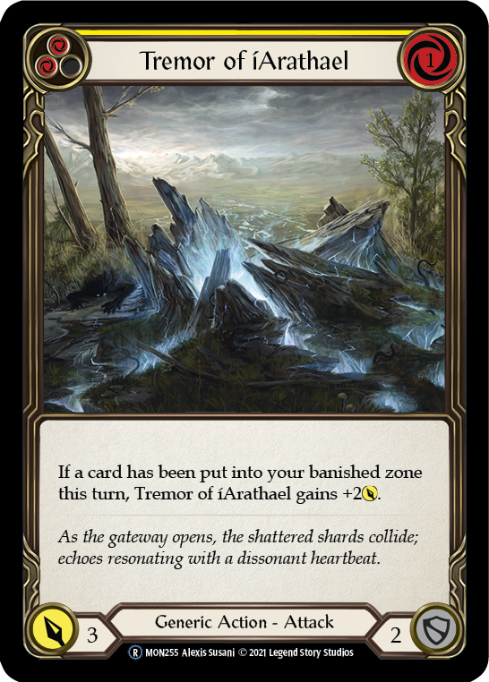 Tremor of iArathael (Yellow) [U-MON255-RF] Unlimited Rainbow Foil | Gamers Paradise