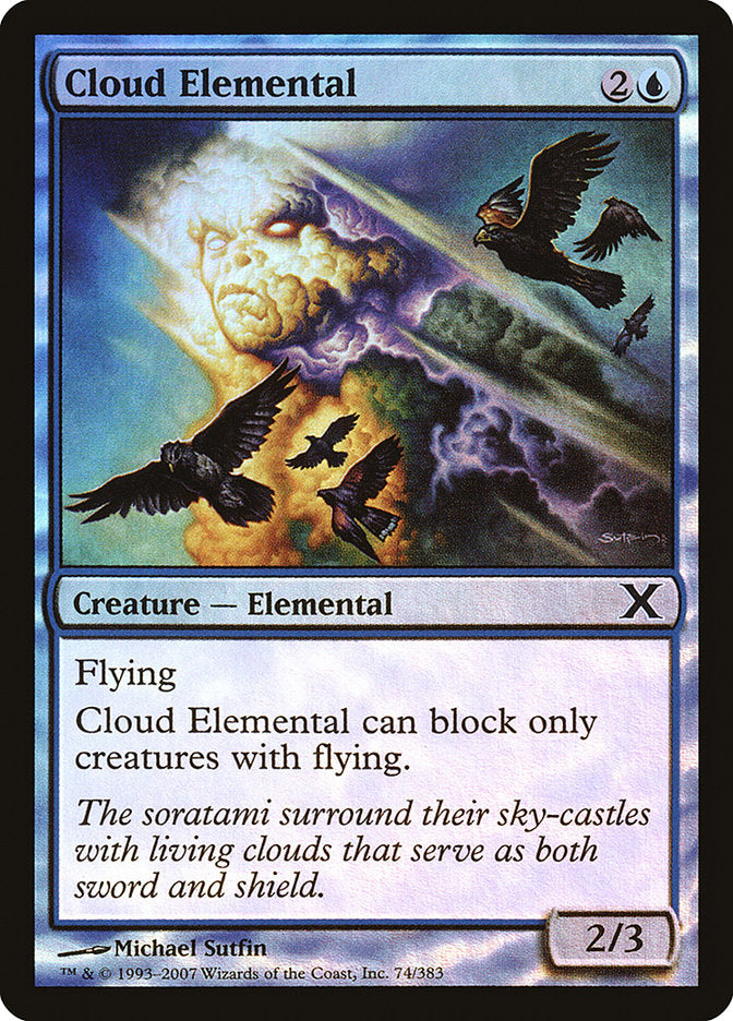 Cloud Elemental (Premium Foil) [Tenth Edition] | Gamers Paradise