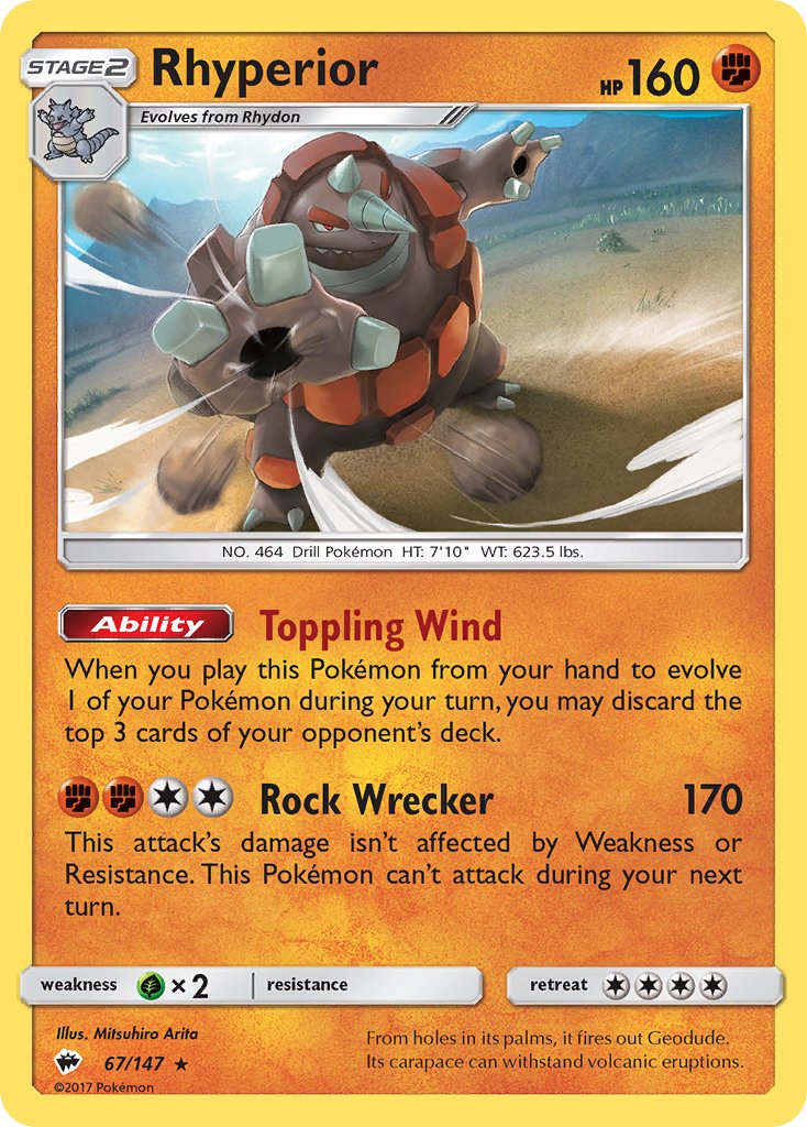 Rhyperior (67/147) (Theme Deck Exclusive) [Sun & Moon: Burning Shadows] | Gamers Paradise