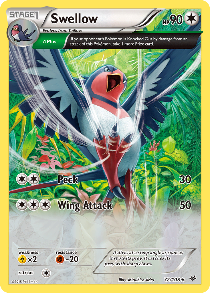 Swellow (72/108) [XY: Roaring Skies] | Gamers Paradise