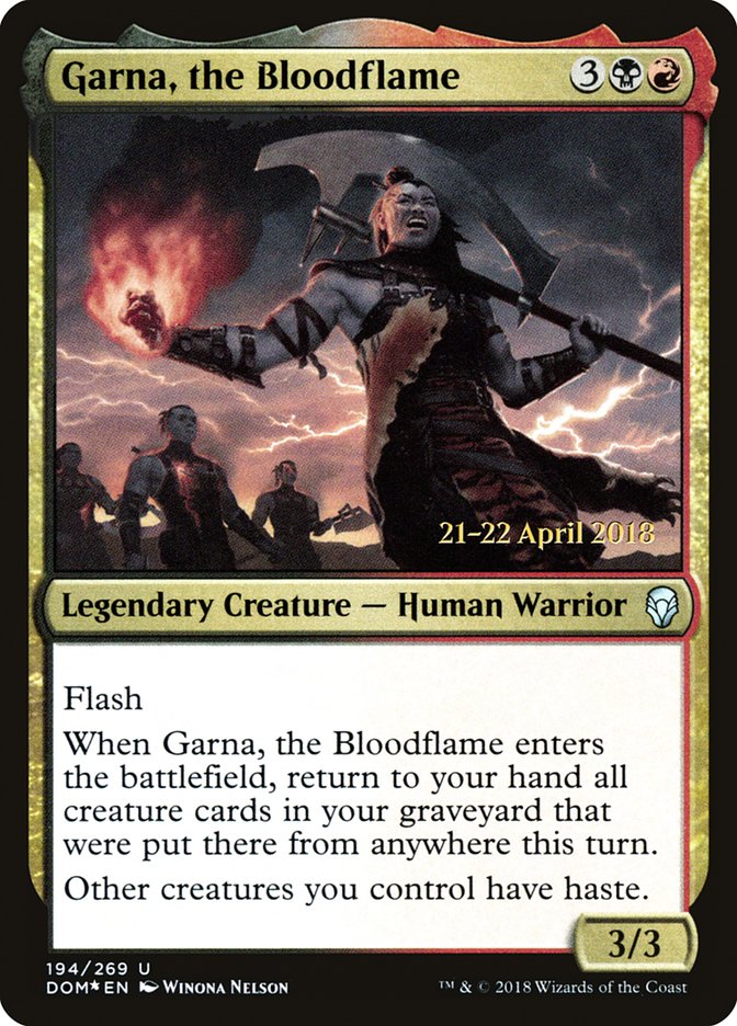 Garna, the Bloodflame [Dominaria Prerelease Promos] | Gamers Paradise