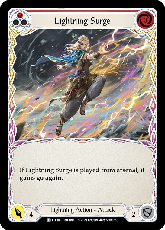 Lightning Surge (Red) [ELE189] (Tales of Aria)  1st Edition Rainbow Foil | Gamers Paradise