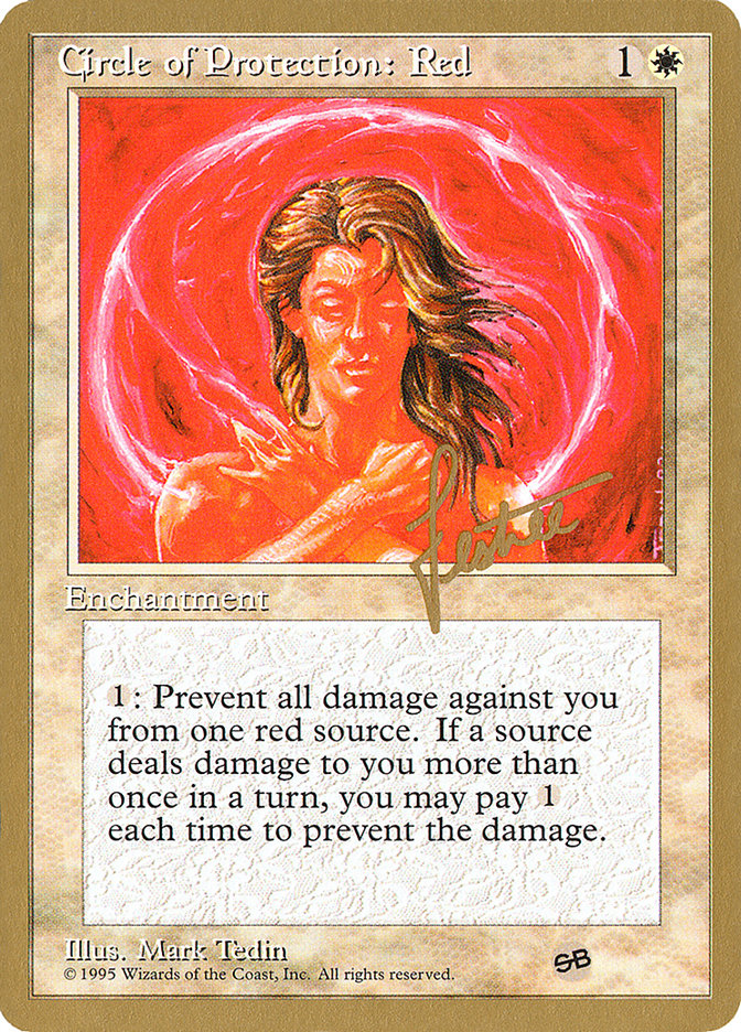 Circle of Protection: Red (Bertrand Lestree) (SB) (4ED) [Pro Tour Collector Set] | Gamers Paradise