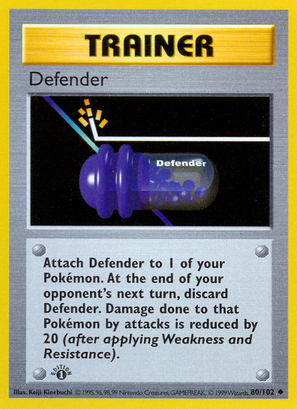 Defender (80/102) (Shadowless) [Base Set 1st Edition] | Gamers Paradise