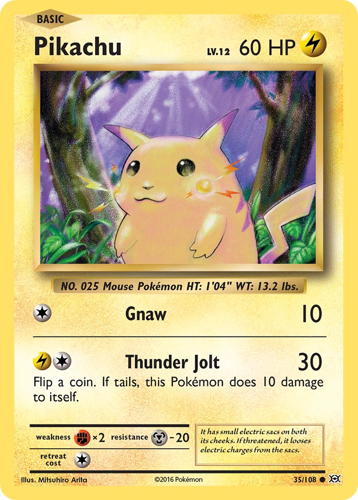 Pikachu (35/108) (Theme Deck Exclusive) (Cracked Ice Holo) [XY: Evolutions] | Gamers Paradise